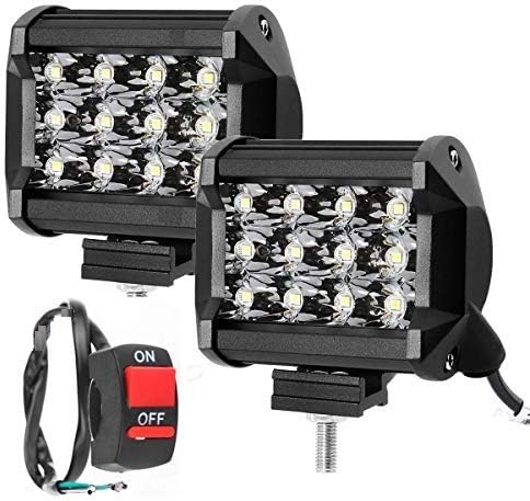 Gurbik 12 LED Fog Light Bar Spot Beam Off Road Driving Lamp for Cruiser Bikes, Truck, Car, ATV, SUV, Jeep and Cars (Set Gurbik 2 PCS)
