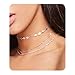 T-Doreen Layered Hollow Flower Sequins Beaded Chain Choker Necklaces for Women Girls Silver Plated