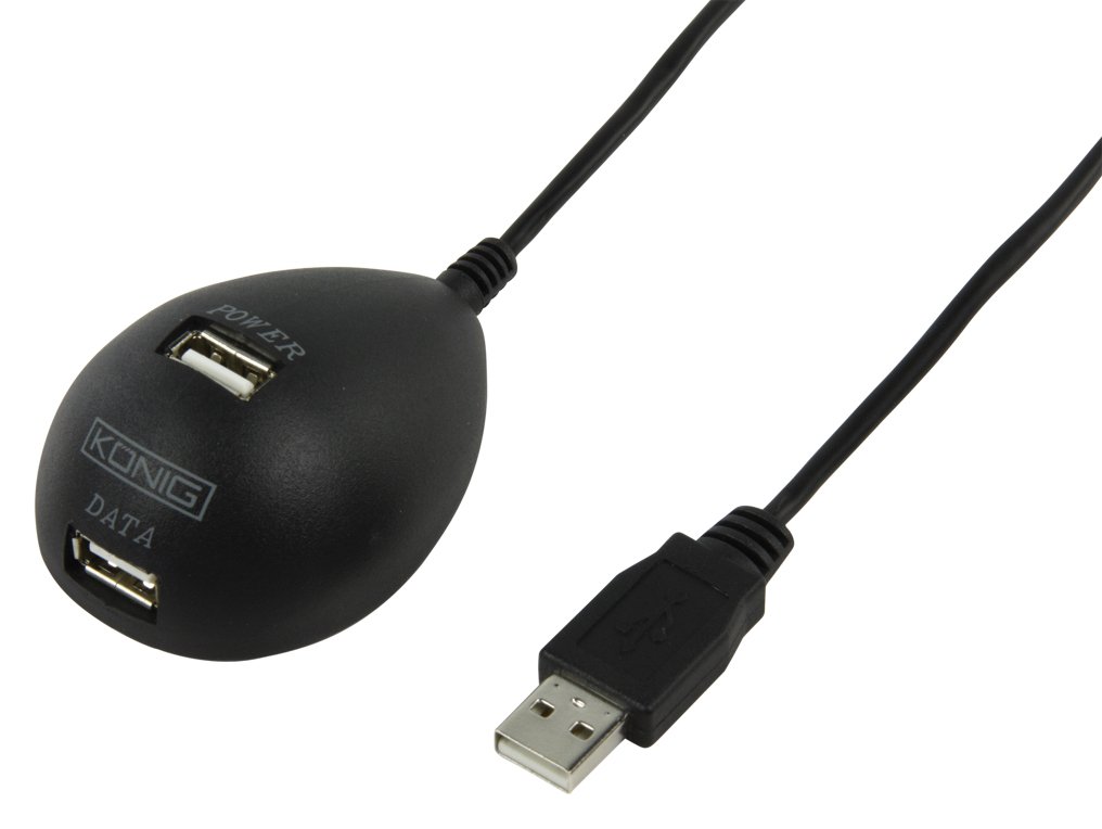 KONIG USB 2.0 EXTENSION CABLE WITH 2 PORTS DOCKING BALL