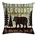 MOMIKA Decorative Linen Throw Pillow Covers Vintage Background Wildlife Elk Moose Bear Deer Pine Tree Forest Pillowcase Cushion for Home Sofa Office Decor Square 18