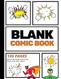 Blank Comic Book: Create Your Own Comic Strip, Blank Comic Panels, 135 Pages, Orange (Large, 8.5 x 1