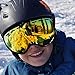 Gonex Kids Ski Goggles, Snow Goggles for Toddler Boys Girls, Anti-Fog Windproof UV400 Protection with Double Spherical Lens with Goggle Case (Black)
