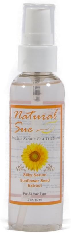 Silky Sunflower Seed Extract Serum for All Hair Types (2 oz) - Prevents Damage and Breakage - Provides Shine, Repairs and Protects Your Hair from the Sun, Rain, and it is Anti-Frizz.