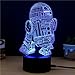 3D Lamp R2-D2 Table Night Light Force Awaken Model 7 Color Change...