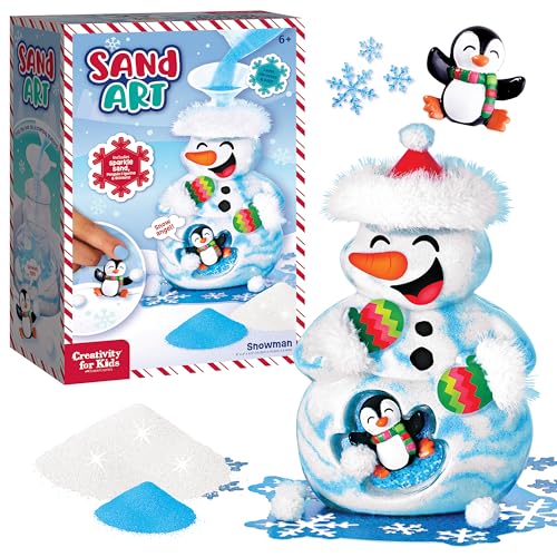 Creativity for Kids Sand Art Snowman Kit | Layer, Design & Create Your Own Frosty Friend | DIY Easter Basket Stuffer Arts & Crafts for Kids to Boost Creativity & Confidence (Ages 6+)