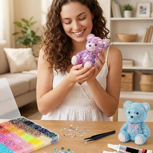 Resin Jelly Rhinestones Kit for Bedazzling - 32,000pcs 3mm DIY Bulk Resin Gems Set with 3 Glues, Pickup Pen & Tweezers for Crafting, Nail Art, Tumblers, Shoes and Clothing Embellishments (24)