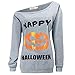 Dutebare Women Halloween Pumpkin Sweatshirt Off Shoulder Slouchy Shirt Long Sleeve Pullover Top