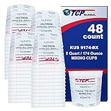 Box of 48-174-Ounce (5-Quart) Paint & Epoxy Mixing Cups Buckets by Restoration Shop - Cups have calibrated mixing ratios on side of cup