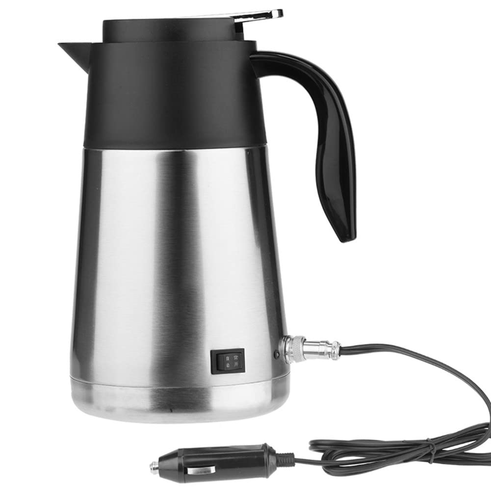 Zerodis Portable 1300ml 12/24V Travel Car Truck Electric Kettle Water Heater Fast Boiling with Cigarette Lighter Socket, for Tea Coffee Drinking(24V)