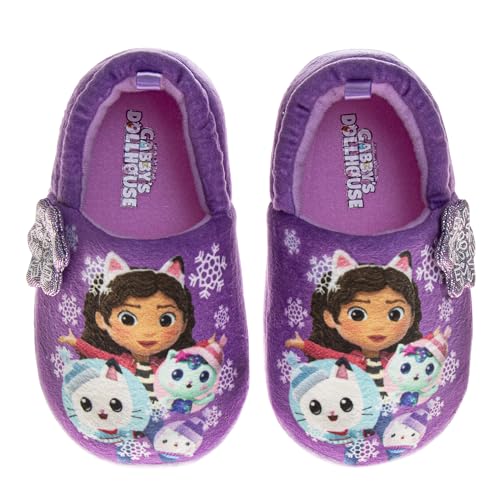 Gabby's Dollhouse slippers for Kids Girls - Gabbys indoor cute house shoes Lightweight Warm Comfort plush fuzzy Kitty Cat slipper (sizes toddler/little kid)