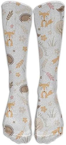 Hedgehog Fox Woodland Crew Socks Causal Socks Compression Socks High Socks Crazy Socks For Running,Athletic,Edema,Travel,Nursing.