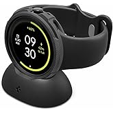Spigen for Pixel Watch 4 Case with Charger Stand, Liquid Air 45mm Anti-Scratch Protective Soft TPU Cover (2025) - Matte Black