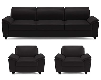 Spaces Therapy Oxford Leatherette 5 Seater Sofa Set For Home 3 1 1