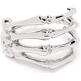 Kokoma Punk Skeleton Hand Bangle Bracelet for Women Girls Men Cool Skull Bracelets Wristband Bracelet Cuffs Bangle Gothic Jewelry Gifts Halloween