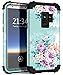 Galaxy S9 case,PIXIU Unique Hybrid Heavy Duty Shockproof Full Body Protective Case with Dual Layer Froral Cases for Samsung Galaxy s9 5.8 inch 2018 Released Peonies