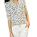 Shouhengda Women Chiffon Lapel V-Neck Blouse Plaid Button Down Tops (US4/Tag M, Letter)