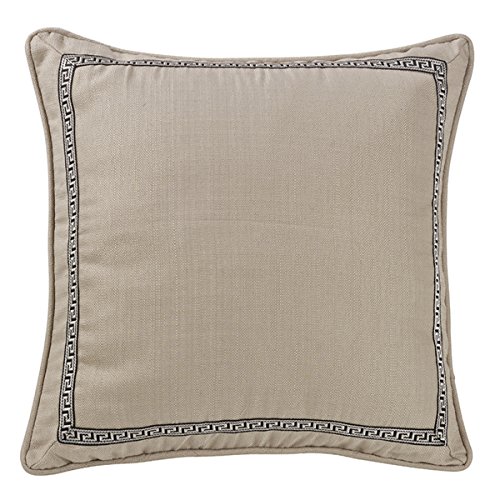 HiEnd Accents FB4162E2 Augusta Linen Euro Sham with Greek Key Trim, 27