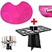 Makeup Brush Cleaning Mat Pad and Makeup Brush Holder Drying Tower Set, TOFAR Brush Cleaner Folding Air Drying Organizer Acrylic Brush Drying Rack Cosmetic Shelf Tools Set