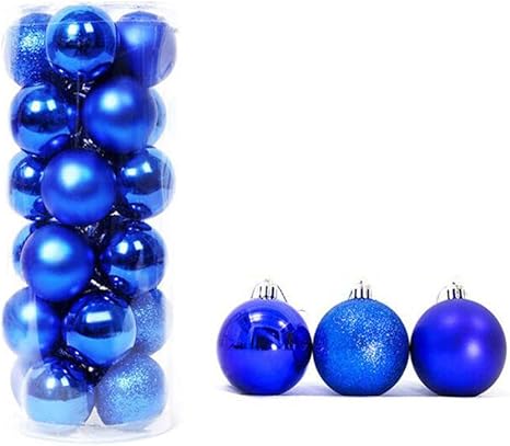 Immagini Di Palline Di Natale Colorate.Sunshine Palla Di Natale 24 6 8 10cm Botti Di Palline Colorate Plastica Placcatura Albero Di Natale Decorazioni Blue 6cm Amazon It Sport E Tempo Libero