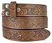BS220 Western Floral Engraved Embossed Tooled Genuine Leather Belt Strap w/Snaps 1 1/2