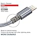 Hiway Nylon Braided Charging Cable Cord Phone Charger Compatible Phone X/Phone 8/8 Plus/ 7/7 Plus/6/6s/6 plus/6s Plus/ 5s/5c, Pad, Pod & More 4PACK 3FT&6FT (Grey)