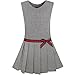 Sunny Fashion Girls Dress Gray School Uniform Pleated Skirt Dress Size 10