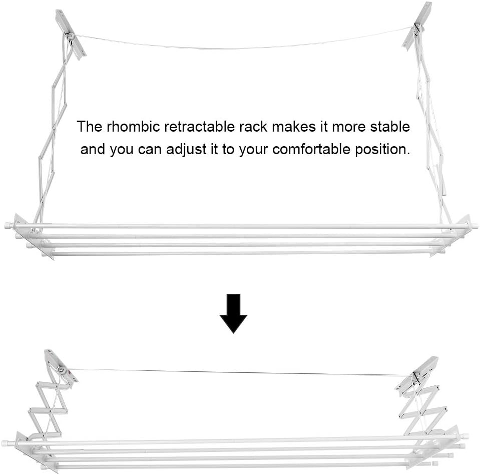 Stendibiancheria Da Interno Resistente Salvaspazio Durevole Per Casa Bianco 184 X 50 X 67 Cm Greensen Stendibiancheria Da Appendere A Soffitto A Scomparsa Appendiabiti In Ferro Da Appendere Fili Stendibiancheria Organizzazione Interni Flamingofishing Com