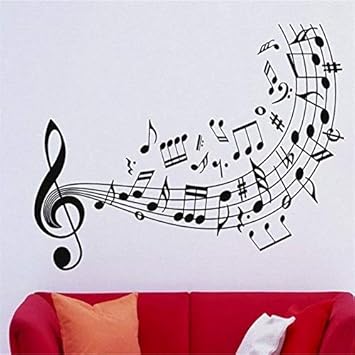 Wjuan Pared Pegatinas Notas De Musica Clave De Sol Arte Decoracion