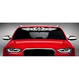 40" x 4" Cross Tribal #1 Christian Car Windshield Sticker Truck Window Vinyl Decal COLOR: WHITE