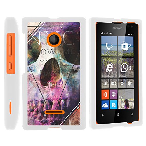 MINITURTLE Case Compatible w/ Miniturtle [Microsoft Lumia 435, Lumia 435 White Case][Snap Shell] 2 Piece White Design Case, Perfect Fit Hard Coat Snap On Cover Your Dark Side