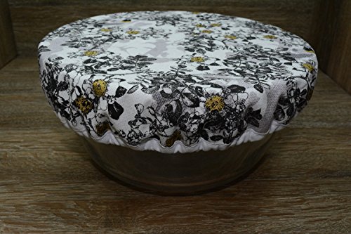 Eco-Friendly // Reusable //Medium Bowl Cover // Standing Mixer// Golden Blooms