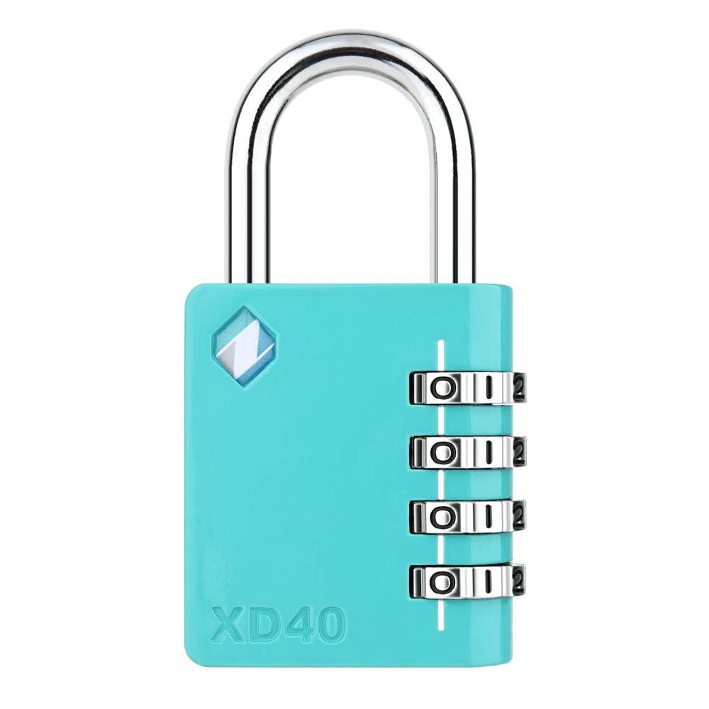 ZARKER [ XD40] Heavy Duty Outdoor 4-Digit Combination Padlock for Locker, Gym, gate, shed, Tool Box, Door, Cabinet and Garage with Code - Emerald 1pack