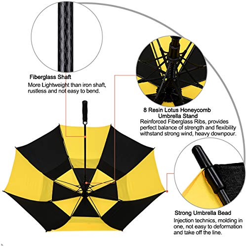 image for G4Free 68 Inch Automatic Open Golf Umbrella Double Canopy Extra Large 