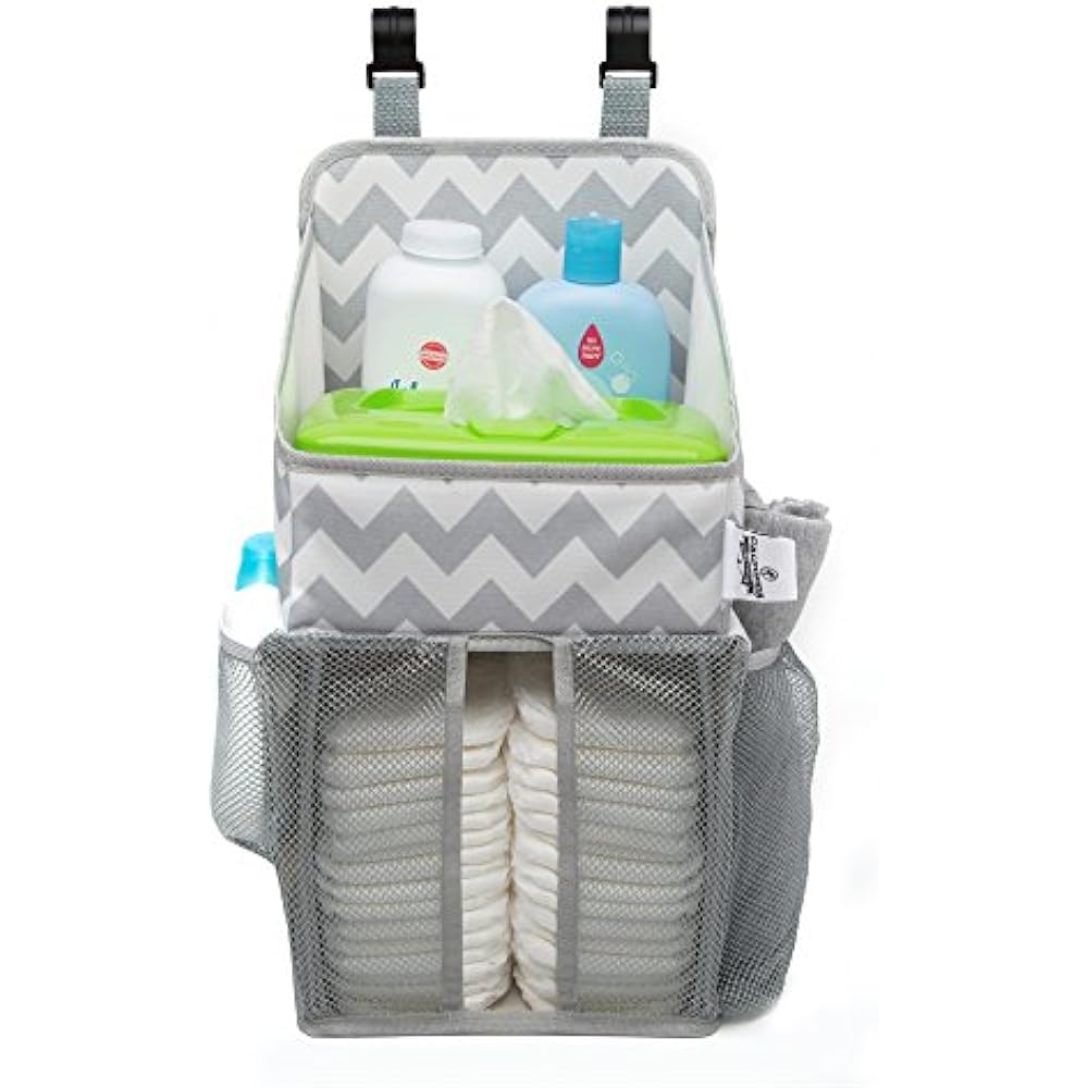 Diaper Caddy And Nursery Organizer For Baby Essentials, Chevron Pattern
