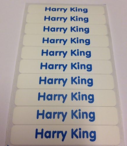 Easy2name Printed Iron On Name Tapes Clothes Labels Tags School Uniform (20, Blue)
