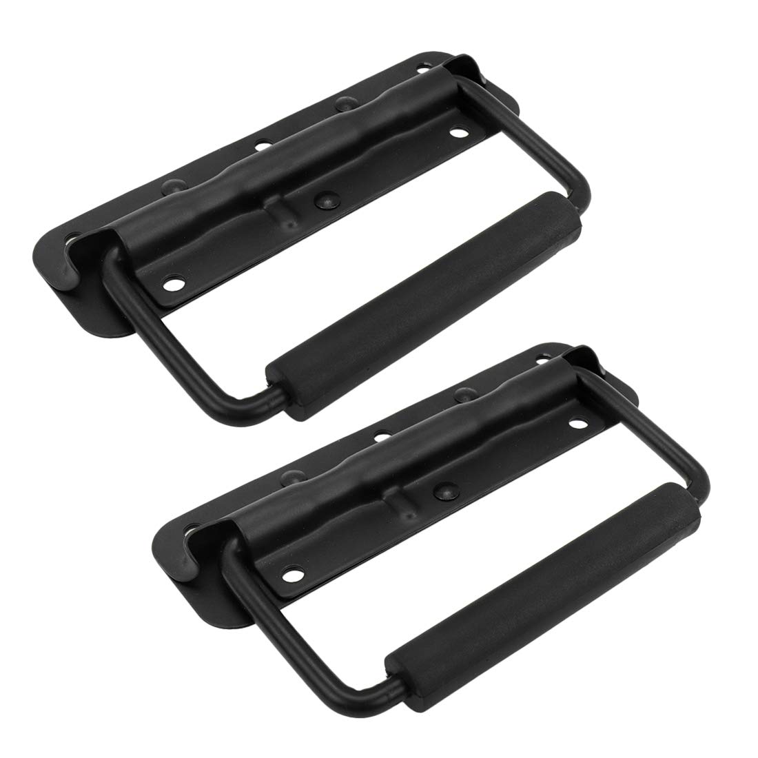 Photo 1 of Sscon 5" x 1" Spring Loaded Pull Handles Black Heavy Duty Tool Box Handles Trunk Surface Mounted Pull Handles with 15mm Thickness PVC Grip (2 Packs)