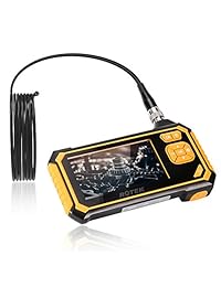 Endoscopio industrial, ROTEK 5M 1080P HD Pantalla LCD de 4.3 pulgadas 2600mAh Batería Boroscopio profesional, Cámara de inspección a prueba de agua IP67 con 6 luces LED Grabación de video digital Endoscopio portátil de mano (16.4 pies)