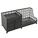 Black Metal Jewelry & Cosmetics Storage Drawer Box/Decorative Dresser Top Organizer Tray - MyGift
