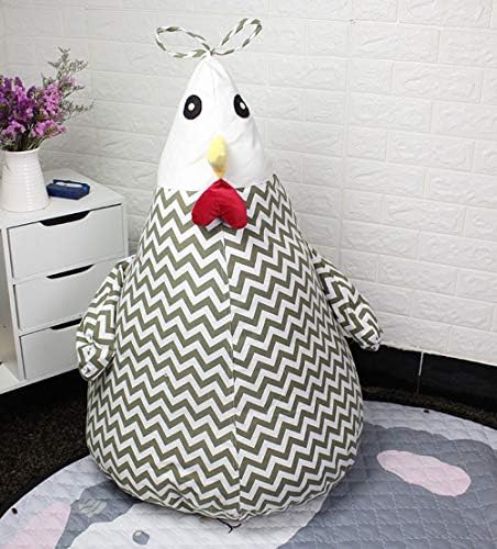 Hayee 可愛い 鶏型 ぬいぐるみ収納袋 おもちゃ 衣類収納 ビーズクッション 洗えるカバー ソファー 飾り