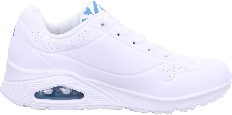 Donna Uno Spread The Love Trainers, White Duraleather/Blue Heart Print Trim, 38 EU