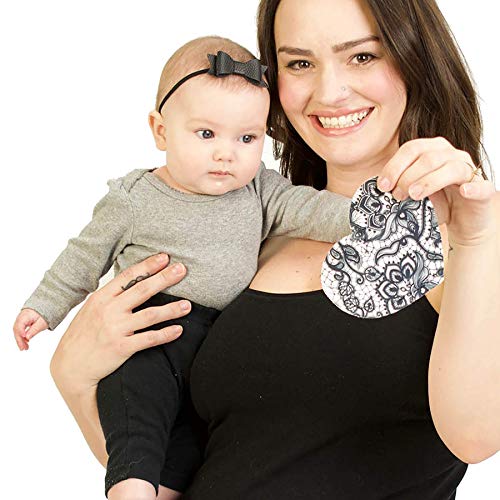 bamboobies Washable Reusable Nursing Pads with Leak-Proof Backing for Breastfeeding, Flirty Lace, Ultra Thin, 12 Count
