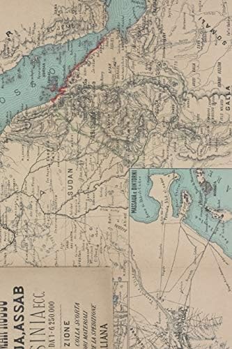 Egypt, Sudan, Eritrea, Ethiopia, Somalia, and Saudi Arabia Vintage Map Field Journal Notebook, 50 pages/25 sheets, 4x6 (Poetose Notebooks)