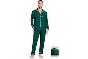 YOPUGEE Men Modal Pajama Set Long Sleeve Pjs Button Down Sleepwear Soft Comfy Loungewear Sets 2 Piece Nightwear S-3XL
