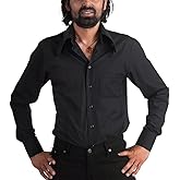 Mens 70s Disco Hip Hop Shirts Casual Button Down Paisley Floral Vintage Long Sleeve Large Collar Shirt