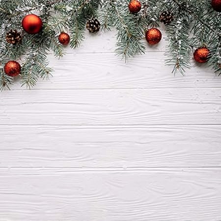 Amazon Leyiyi 9x9フィート 写真撮影 背景 メリークリスマス 背景 ハッピーニューイヤー ヴィンテージ クリスマス ホリー ジョリー クリスマス 素朴 木製 ボード 松 ナット ファー 枝 赤 鹿 ボール 写真 ポートレート ビニール スタジオ 小道具 バックペーパー 背景
