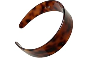 Thick Tortoise Shell Headbands for Women, 1.5in Wide Acetate Headband with Teeth, No Slip No Headache Leopard Hair Band, Retr