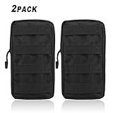 AMYIPO MOLLE Pouch Multi-purpose Compact Tactical Waist Bags Small Utility Pouch (8x4 Black (2PCS))