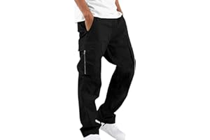 bmkBWO Cargo Pants for Men Baggy,Zipper Pockets Tactical Hiking Pants High Waisted Loose Fit Sweatpants 2025