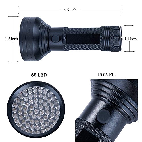 image for GLBSUNION UV Flashlight Black Light UV Lights , 68 LED 395 NM Ultravio