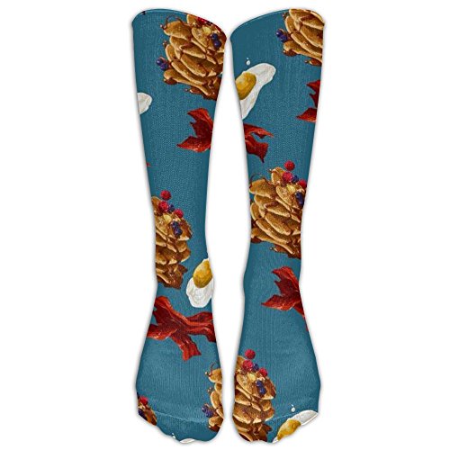 Bacon And Eggs Cotton Knee Socks Compression Smooth Volleyball Compression Socks Laides